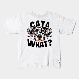 Catahoula Leopard Dog Cata What Funny Puppy Kids T-Shirt